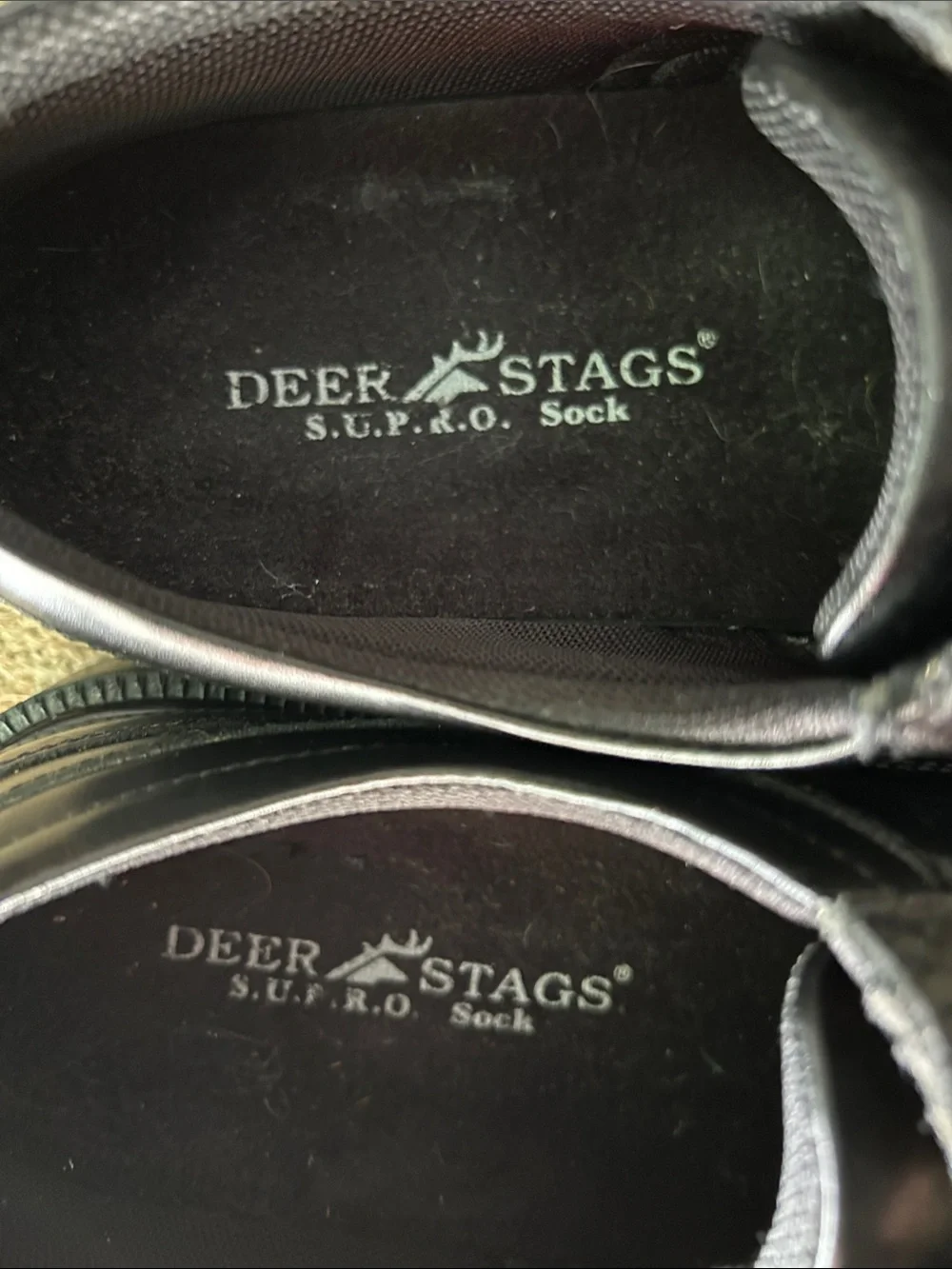 Deer Stags Black Wingtip Lace-Up Oxfords -Size 9W